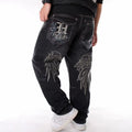 Man Loose Baggy Jeans Hiphop Skateboard Denim Pants Street Dance Hip Hop Rap Male Black Trouses Chinese Size 30-46