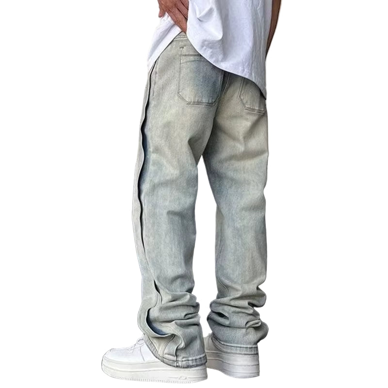 2022 Cool Design Retro Washed Baggy Men Hip Hop Jeans Pants New Fashion Luxury Straight Vintage Loose Denim Trousers Y2K Clothes