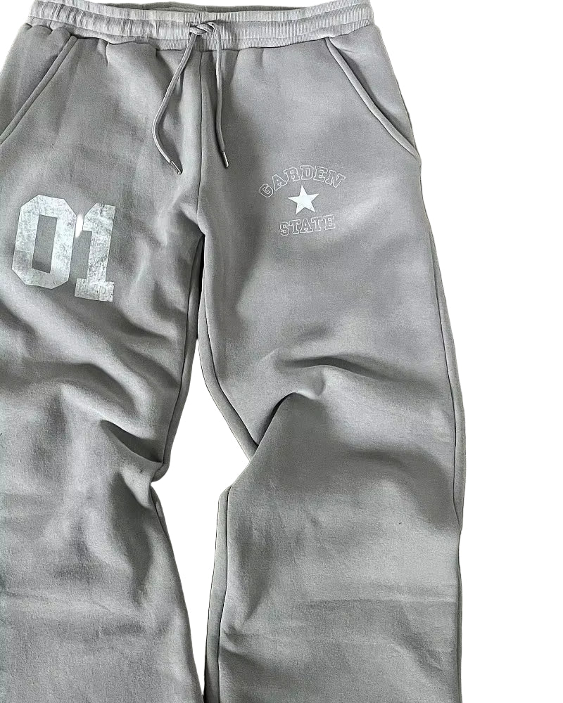 American Street Print Drawstring Casual Pants Men Hip Hop Harajuku Couple Sweatpants High Street Fashion Loose Straight Pants