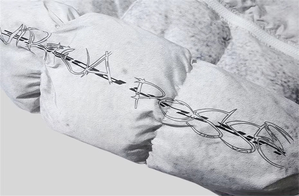 Winter Tie Dye Parka Men Harajuku Thick Padded Jacket Coat Men Oversized Hip Hop Streetwear Letter Print Zip up Jackets Unisex