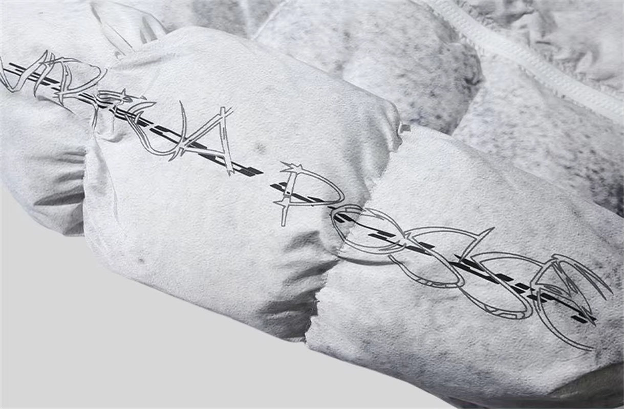 Winter Tie Dye Parka Men Harajuku Thick Padded Jacket Coat Men Oversized Hip Hop Streetwear Letter Print Zip up Jackets Unisex