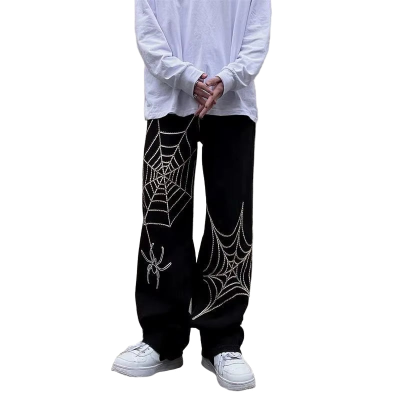Streetwear Black Y2K Baggy Pants Men Anime Wide Leg Sweatpants Male Oversize Techwear Print Straight Trousers 2023 New
