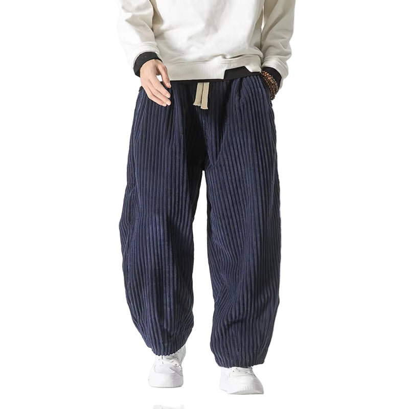 Autumn Loose Corduroy Harem Pants Men Solid Color Casual Sweatpants Mens Hip Hop Trousers Fashion Drawstring Jogging Pants Man