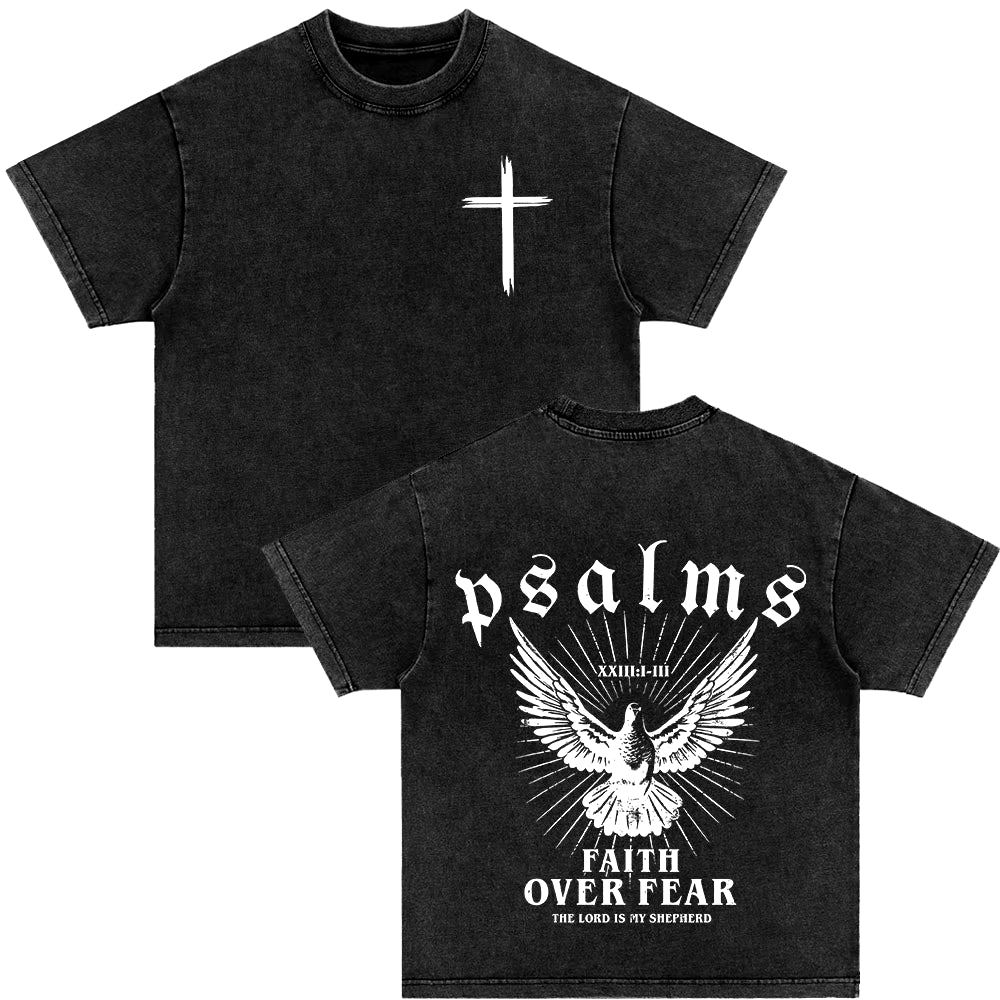 Christian Strength in Jesus Bible Verse Vintage Washed T-Shirts Men Women Fashion Harajuku Oversized T Shirt 100% Cotton T-Shirt