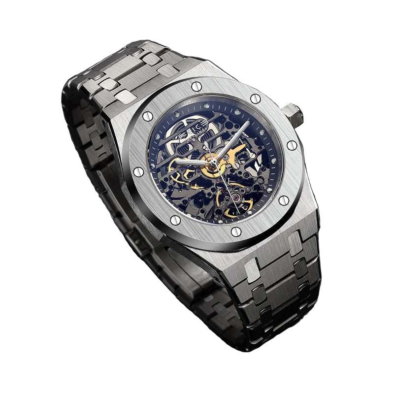 Automatic Mechanical Luxury Watch Men Top Brand Stainless Steel Watch Luminous Waterproof Watch for Men  Skeleton 019