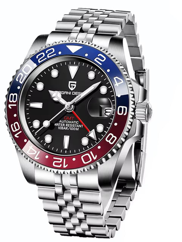 40MM Ceramic GMT Automatic Watch Men'S Mechanical Watch Sapphire Glass 100M Waterproof Men'S Mechanical Watch