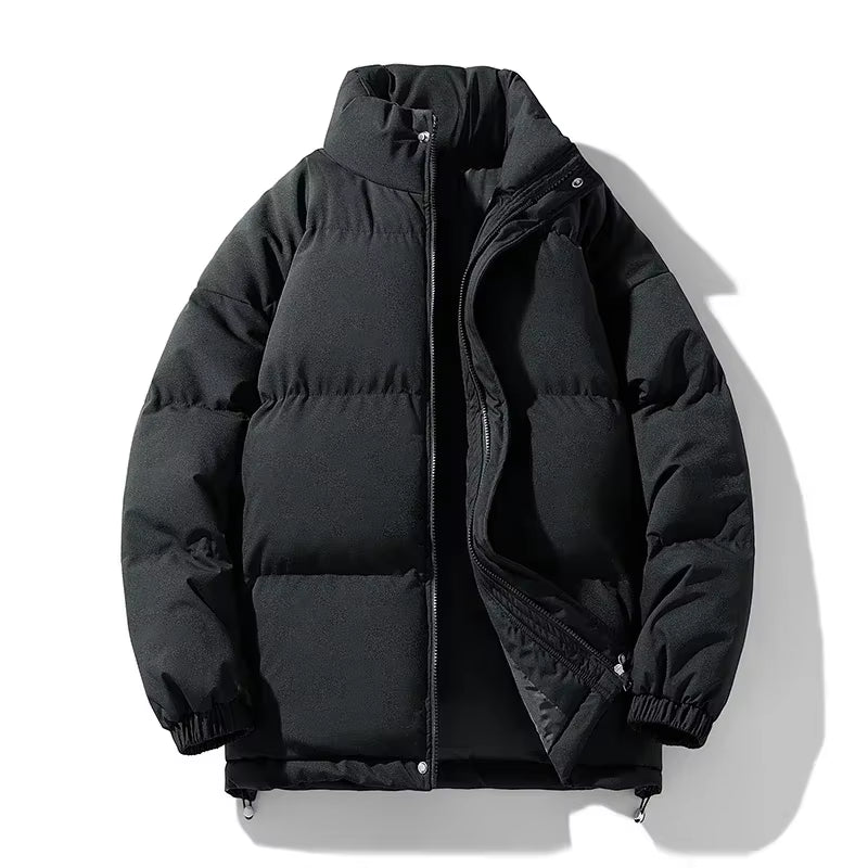 Men's 8XL Thick Warm Puffer Jacket - Plus Size Winter Parka with Stand Collar, Casual Fashion Outerwear