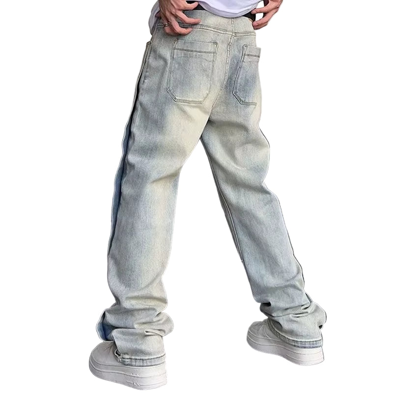 2022 Cool Design Retro Washed Baggy Men Hip Hop Jeans Pants New Fashion Luxury Straight Vintage Loose Denim Trousers Y2K Clothes