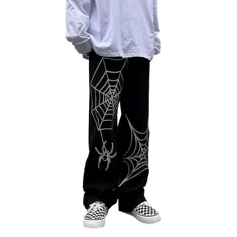 Streetwear Black Y2K Baggy Pants Men Anime Wide Leg Sweatpants Male Oversize Techwear Print Straight Trousers 2023 New