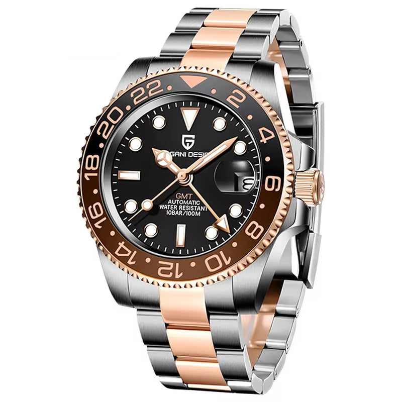 40MM Ceramic GMT Automatic Watch Men'S Mechanical Watch Sapphire Glass 100M Waterproof Men'S Mechanical Watch