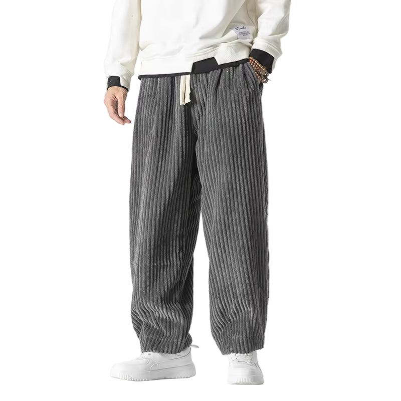 Autumn Loose Corduroy Harem Pants Men Solid Color Casual Sweatpants Mens Hip Hop Trousers Fashion Drawstring Jogging Pants Man