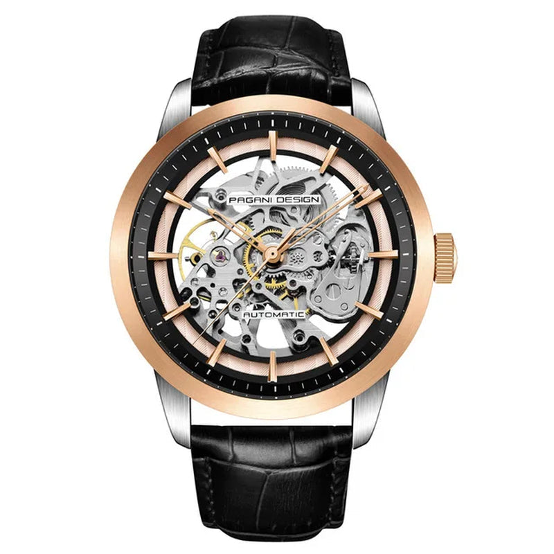 Brand Fashion Sports Leather Watches Men Luxury Automatic Mechanical Skeleton Waterproof Watches Relogio Masculino