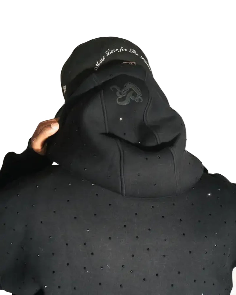 Harajuku Versatile Clothes for Men with Hot Diamond Embroidered Pattern Y2K Two Piece Set Hoodie Sports Pants Tracksuit Men