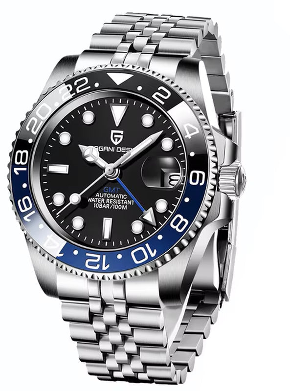 40MM Ceramic GMT Automatic Watch Men'S Mechanical Watch Sapphire Glass 100M Waterproof Men'S Mechanical Watch