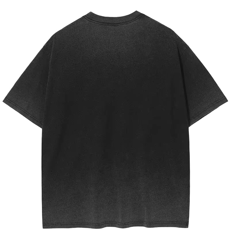 Men Washed Black T-Shirt Hip Hop Streetwear Oversized Graphic T Shirt Cotton Harajuku Vintage Tshirt Unisex Tops Tees Y2K