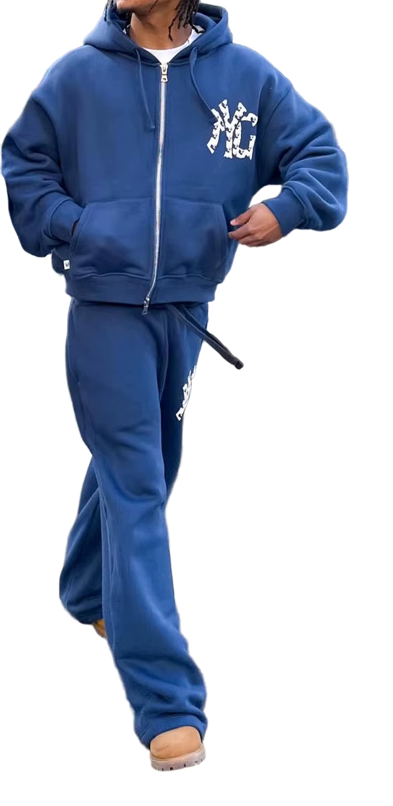 Harajuku Hip Hop Y2K Tracksuit Men Letter Print Black Two-Piece Set Men Clothes Zipper Hoodie Baggy Sweatpants Casual Streetwear